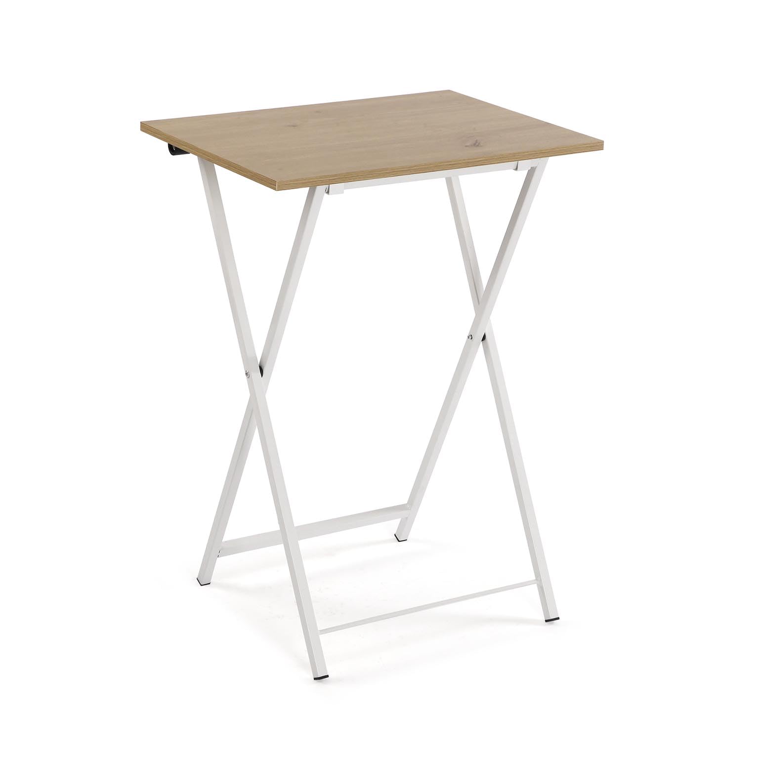 Versa Table d'appoint Pliante de Style scandinave, Dimensions (H x L x l) 65,5 x 37,5 x 47,5 cm, Bois MDF, métal, Marron