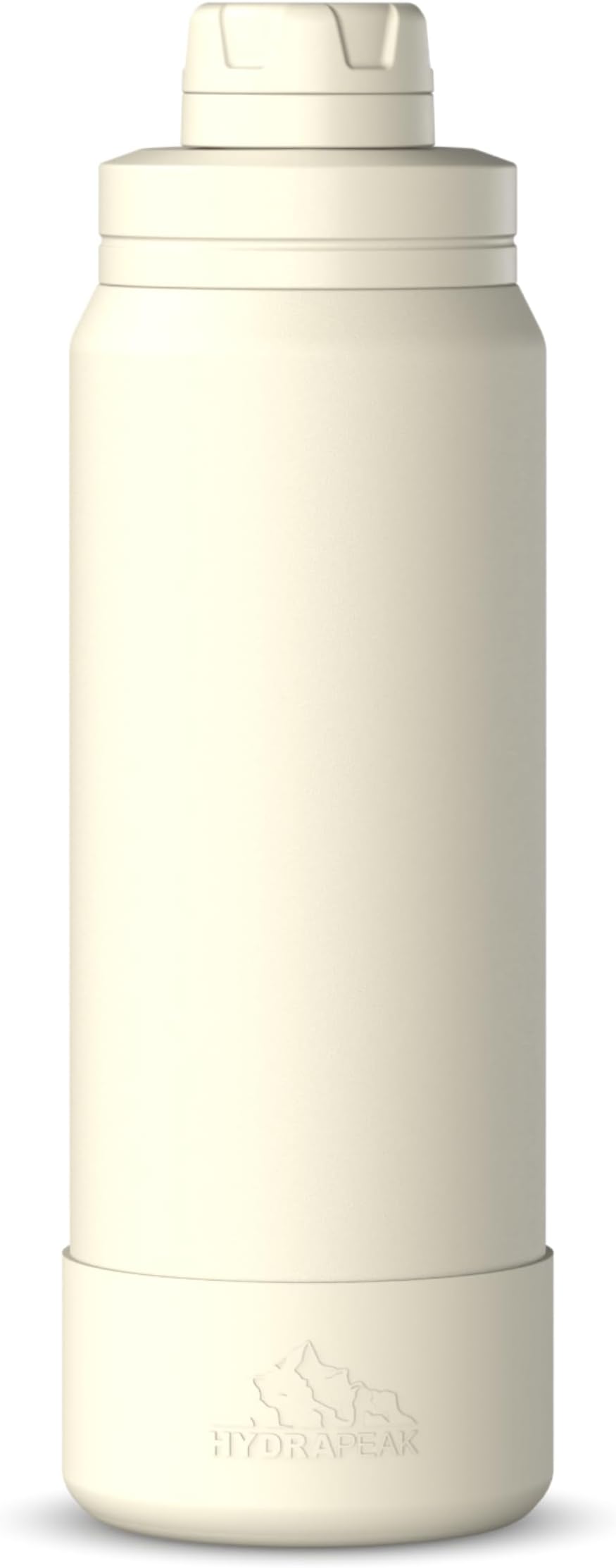 Hydrapeak 26oz Sport Insulated Water Bottle with Chug Lid, Leak & Spill Proof, Keeps Drinks Cold for 24 Hours, Hot for 12 Hours, Premium Stainless Steel Water Bottles (26oz, Ivory)