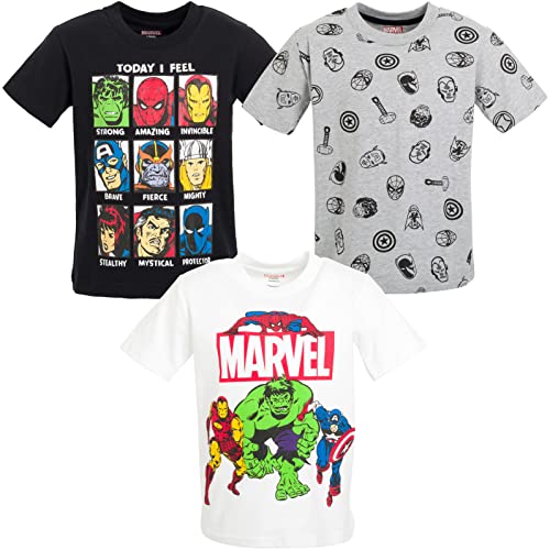 T-Shirt Marvel Avengers Finition Premium Lot de 2 Hauts Garçon 14-16 Ans