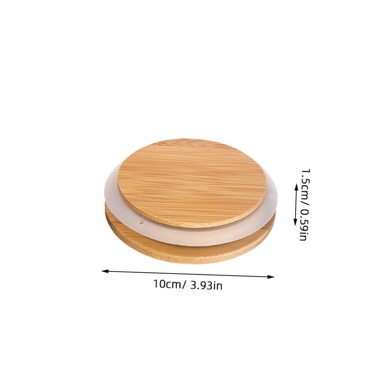 Coperchio per Barattoli in Vetro di Bambù e Silicone, 2 Pezzi, Pratico e Riutilizzabile per Cucina e Conservazione