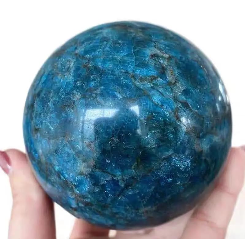 VEKETE 50–80mm Natürliche Blaue Apatitsteine,Bergkristall,Quarz,Mineralkugel,Kugel,Kugel,Chakra,Reiki,Heimdekoration,Kunsthandwerk,70-80mm
