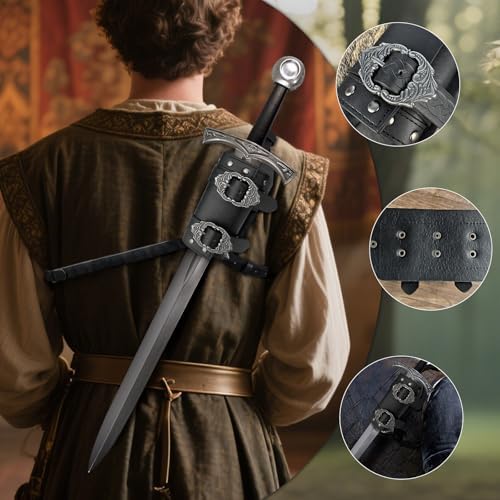 Voiakiu Grenouille Médiévale En Cuir,Porte-Fourreau De Ceinture Médiéval Pour Homme | Ceinture