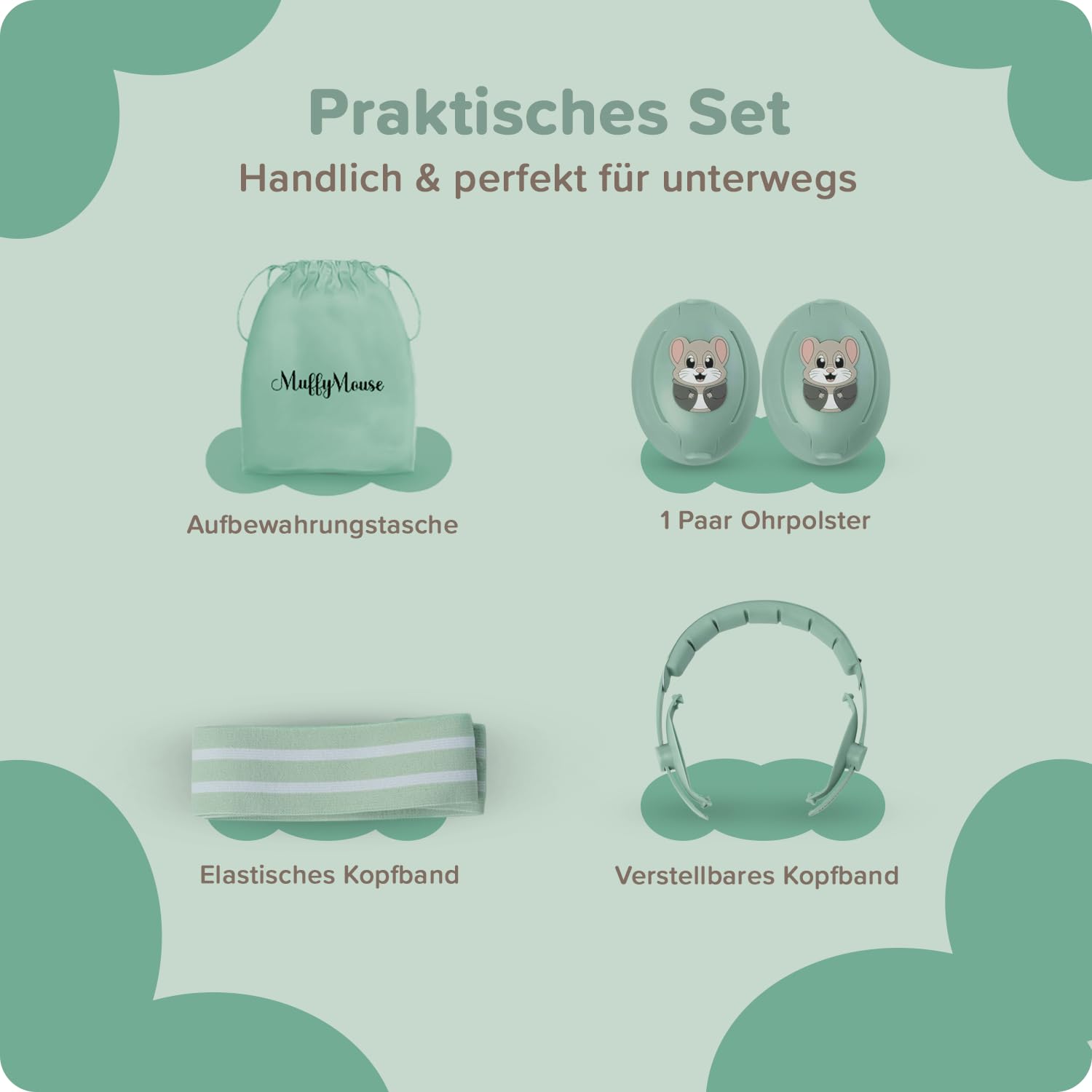 Lärmschutz Kopfhörer Kinder 3 bis 48 Monate - Gehörschutz Baby 25dB Geräuschreduktion - extraweiche Baby Ohrenschützer mit elastischem und verstellbarem Kopfband