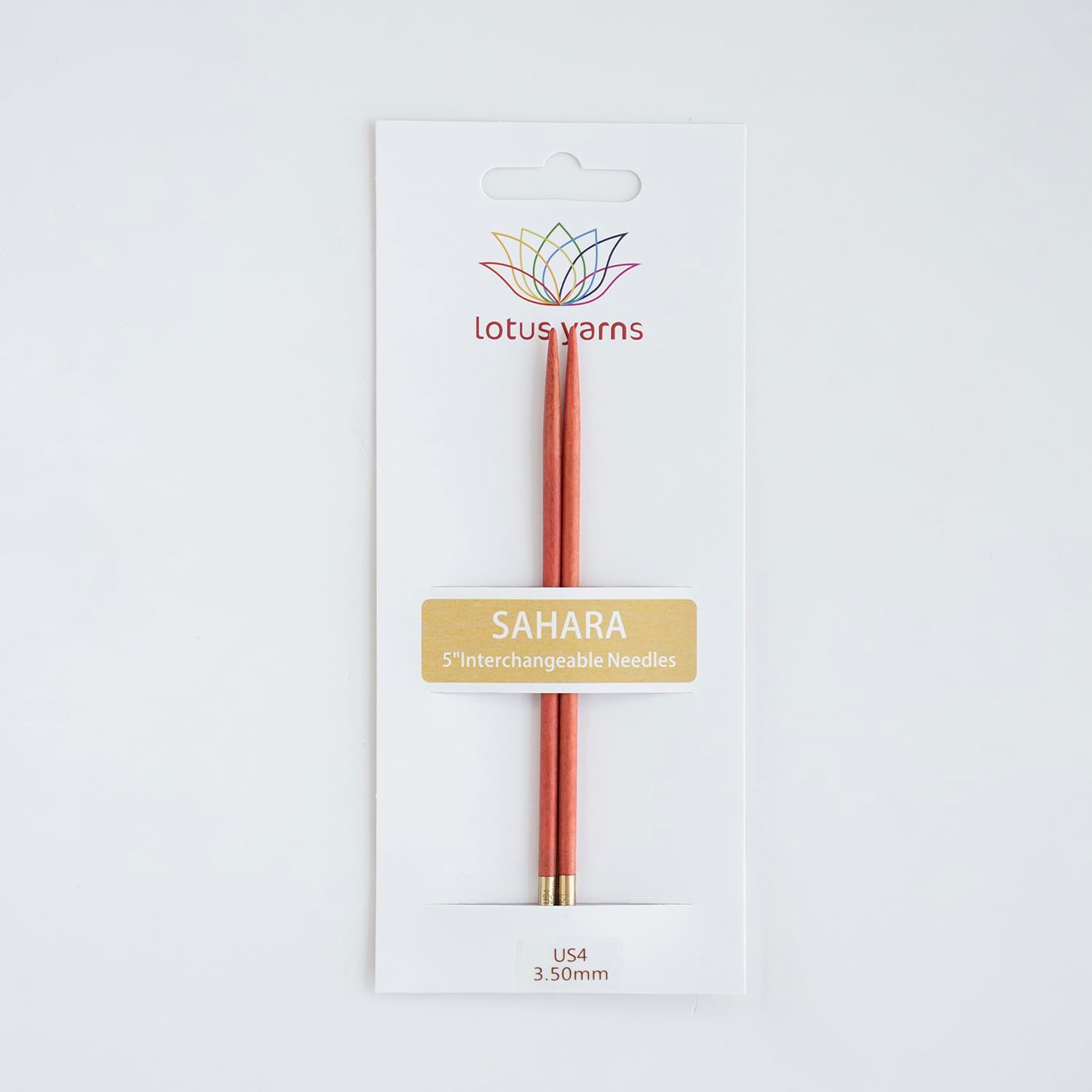 Lotus Yarns Sahara 5 Inch Interchangeable Natural Pink Ivory Needle Tips for Knitting (3.50mm (US 4))