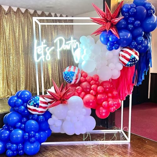 Image of YMSZ Red and Blue Balloon Garland Arch Kit, 134pcs Royal Blue and Red Latex Balloons for Birthday, Graduation, Independence Day Decorations