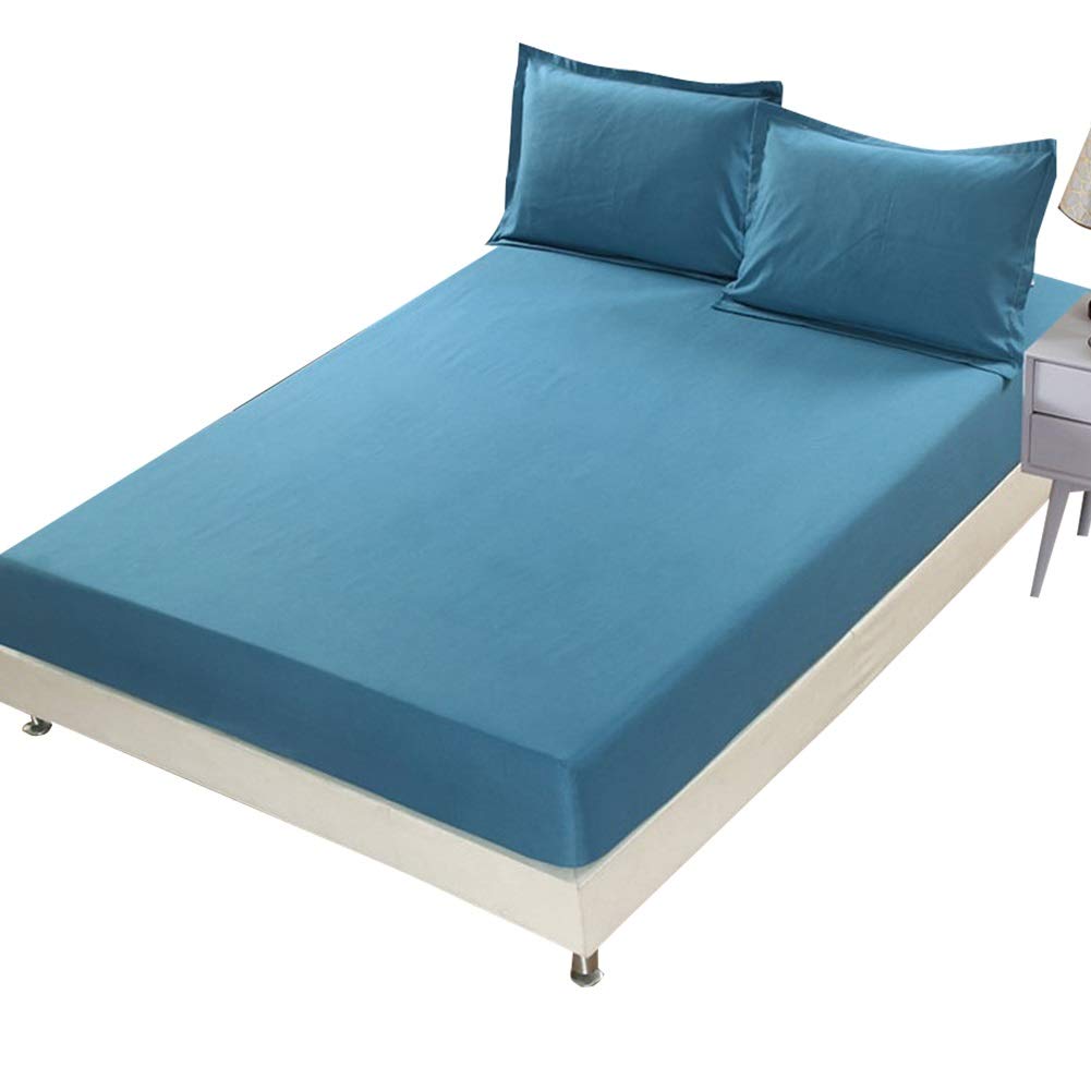 Bed Sheet, Waterproof Mattress Cover, Dustproof Protection Sheet, Breathable Non-slip And Dustproof Bed Sheet, Suitable For Mattresses Below 28 Cm In Height (Color : Blue, Size : 120x200cm)