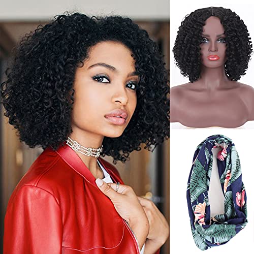 Afro Kinky Curly Wigs Shoulder length Natural Black Hair High Temperature Resistant Synthetic cheap Wigs for Black Women Clearance