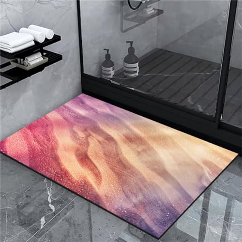 Preisvergleich Produktbild Badematte Rutschfest 50x80cm, Super Absorbierende Badezimmerteppich, Schnelltrocknende Badematte Duschvorleger Schnelltrocknende, Badvorleger Rutschfest Waschbar Dusche, Badewannen, Badezimmer Beach