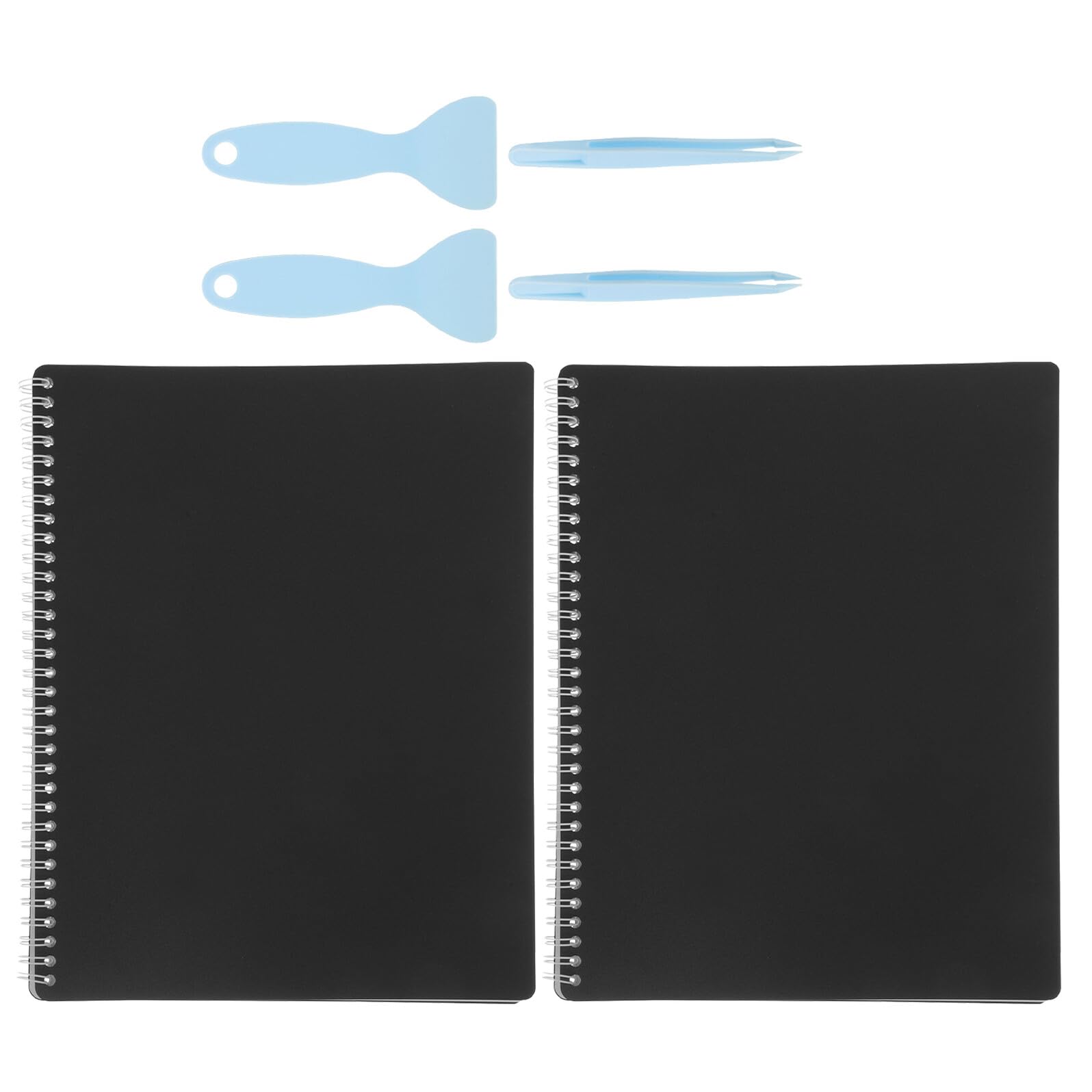 GARVALON Album Autocollant Réutilisable 2 Pièces avec Outils Livre de Collection D'autocollants avec Feuilles de Protection Décoratif et Élégant pour Garçon et Filles et Collectionneurs