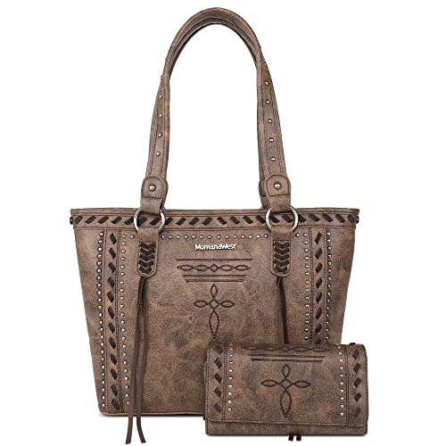 Image of Montana West Spiritual Collection Western Tote Bag for Women Vegan Leather Shoulder Handbag with Wallet