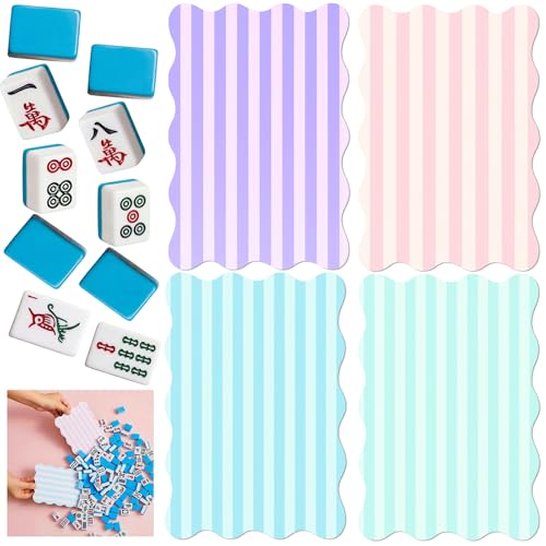 4 Piezas Mezclador de Cartas Mahjong de PVC Macaron