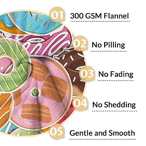 Girls Blanket - 30"x40" Cute Donut Throw Blanket Gifts for Kids & Adults - Colorful Soft Fuzzy Doughnut Blanket for Couch & Office