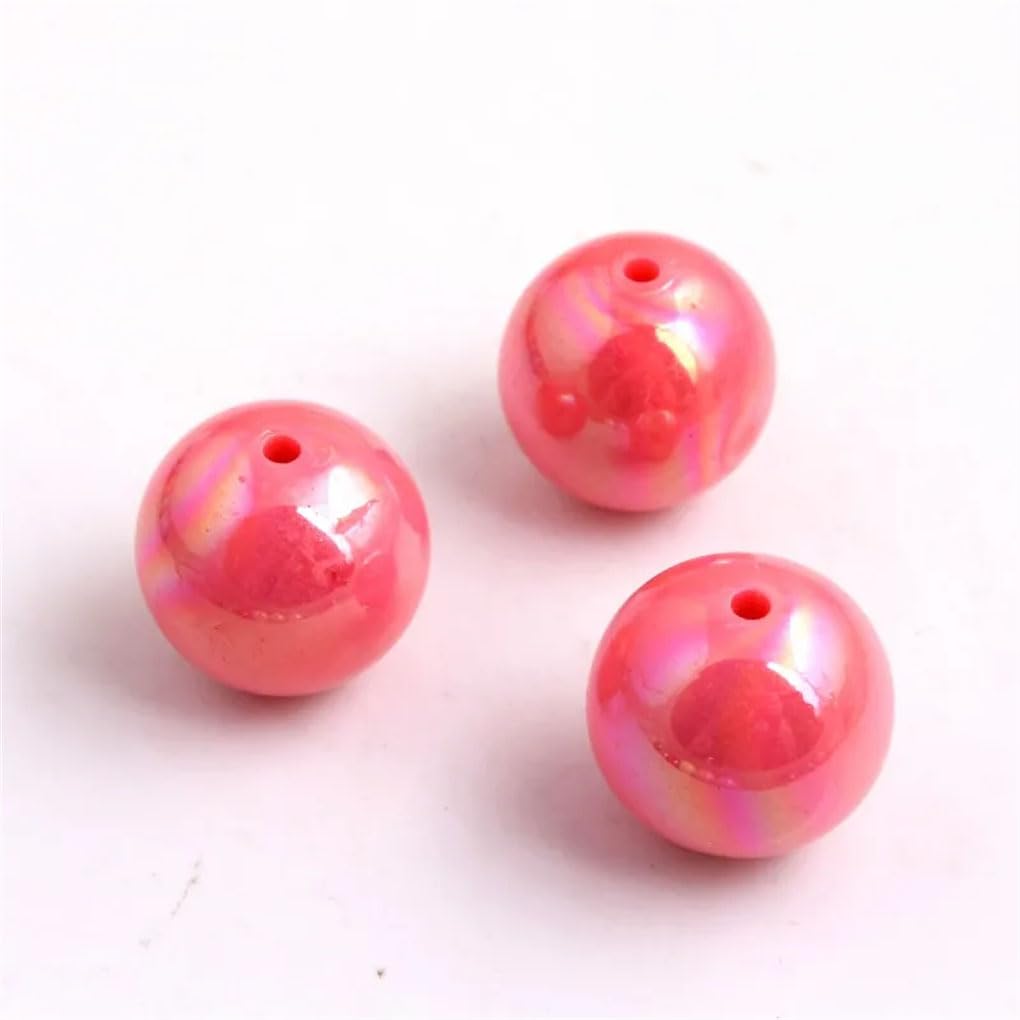 Abalorios acrílicos, Cuentas AB redondas sólidas acrílicas de 12-20mm, Multicolor, for fabricación collares y pulseras gruesas DIY(Light purple,20mm 100pcs)