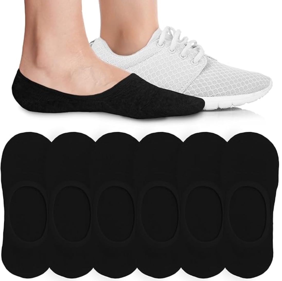 Onlybee Women's 3 Pairs Black 3/6 Pairs Of Invisible Ankle Trainer Socks White Or Black (Uk, Numeric, 4, 8, Regular, Regular, )
