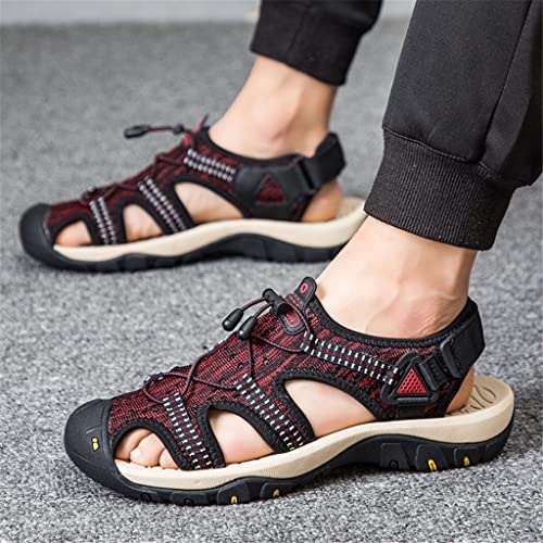 Men Sandals SummerBreathable Male Shoes Beach Sandals Man Fashion Outdoor Casual Shoes Big Size(D,8)3