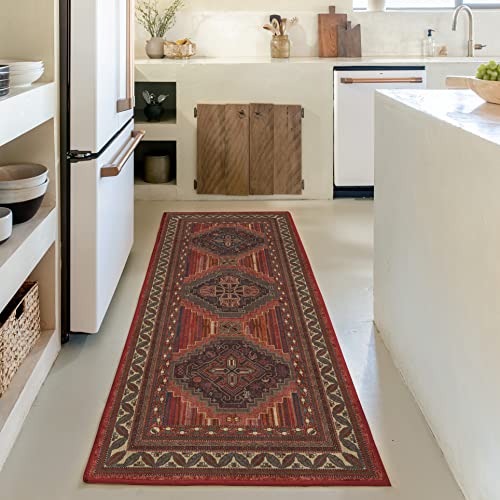 RUGGABLE x Star Wars Machine Washable Runner Rug – Mandalore Scarlet Red 2.5x7, Stain-Resistant, Non-Slip Cushioned Pad – Washable Rug for Hallway, Entryway, Living Room & Kitchen