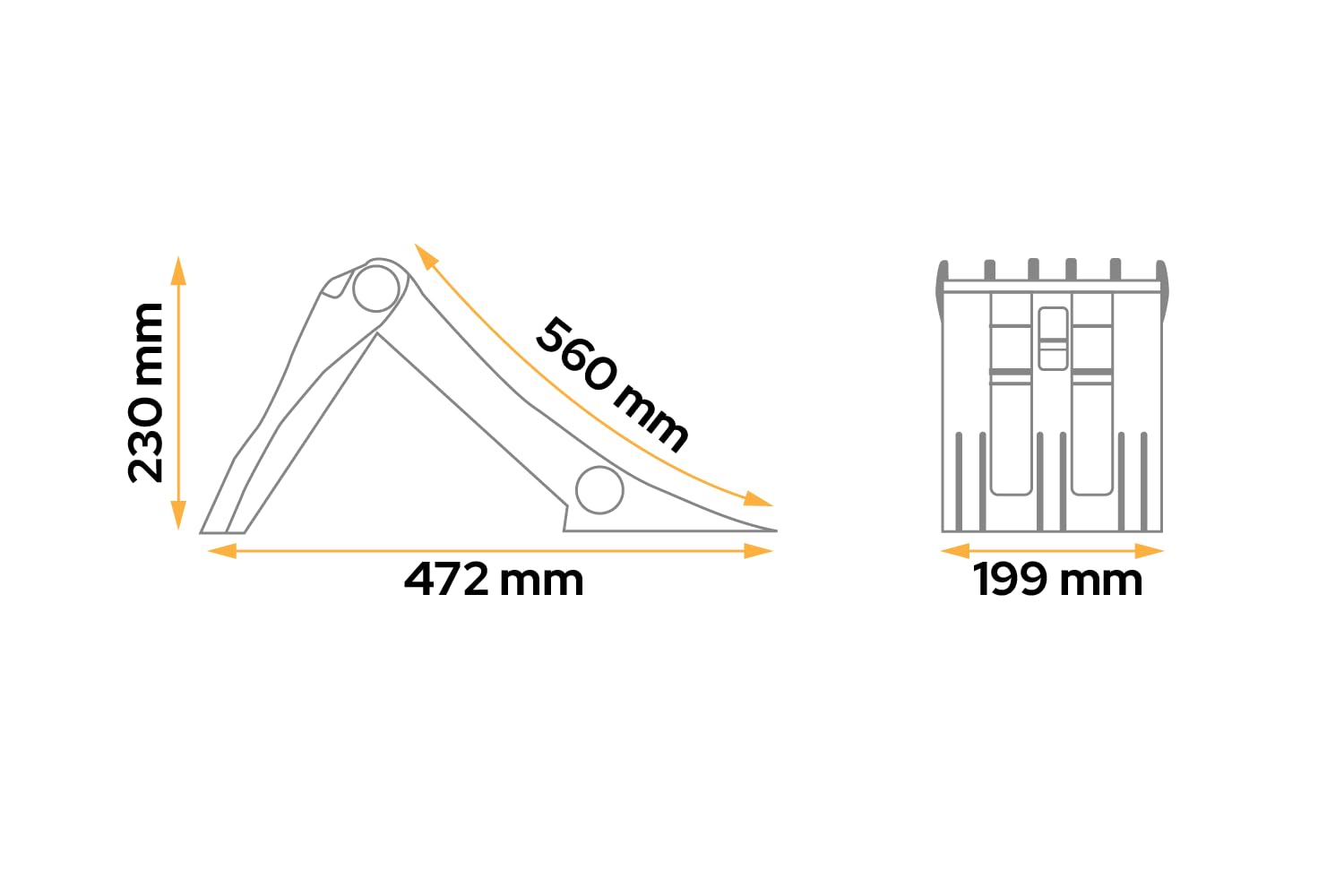 LOKHEN Cale de Roue Pliable ORIGAMY 56 de Hauteur 230 mm avec Support, Sabot de Blocage pour Poids Lourd, Camion et Grande Remorque, Cale de Sécurité