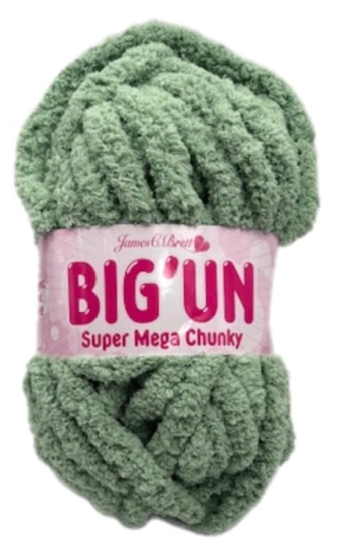 James C Brett BIG'UN Super Mega Chunky 300g Ball for 20mm Needles or Finger Knitting (BU11 Aloe, 1 Ball)