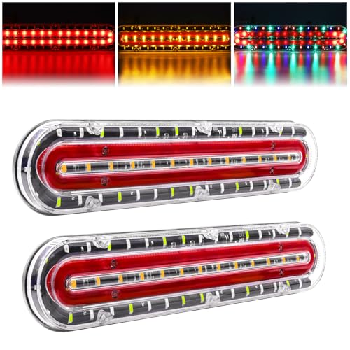 Ygmylandbb 24V LED Trailer Brake Lights Sequential Flowing Tail Light with Turn Signal for Trailer RV, 2 Pcs