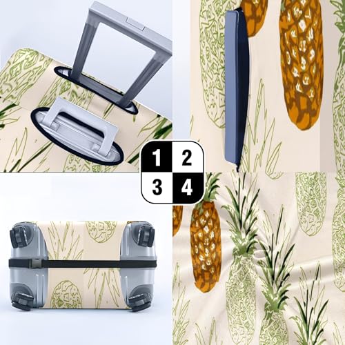 Travel Luggage Cover Suitcase Protector Scratch-Resistant Fit, Not Included Suitcase Pineapple Pattern, Art Drawings S4