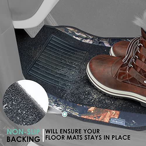 Image of FH Group Automotive Floor Mats - Universal Fit Premium Carpet Car Mats with Driver Heel Pad, Full Set for Cars, SUVs & Trucks - Camo
