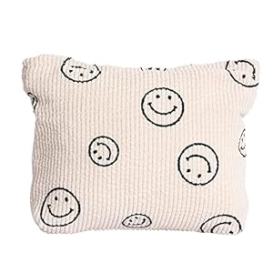 LYDZTION Smiley Face Makeup Bag Cosmetic Bag for Women,Large Capacity Canvas Makeup Bags Travel Toiletry Bag Accessories…