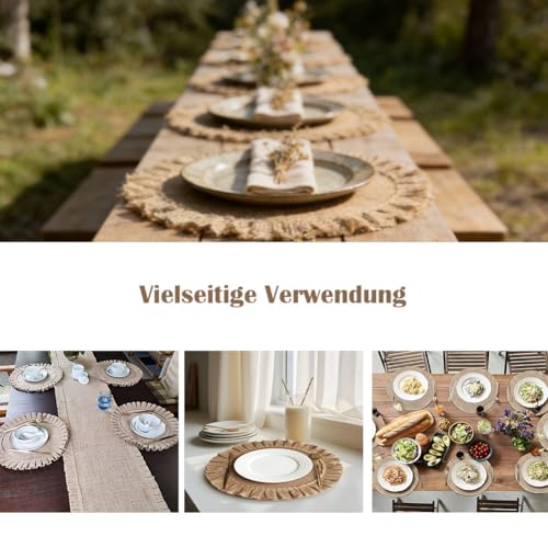 Set de table en lin tissé de qualité supérieure 38 cm style bohème