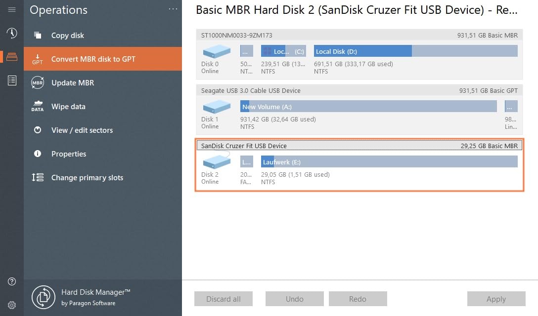 Paragon Hard Disk Manager 17 Advanced - Copiar partición, copiar disco duro, transferir sistema operativo | 1-PC | 1 Dispositivo | 1 Usuario | Código de activación PC enviado por email