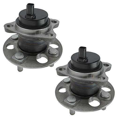 Image of TRQ Rear Left and Right Wheel Bearing and Hub Assembly Set 2 Piece Compatible with 12-19 Toyota Prius C 08-11 Yaris 2007, ABS 12-14 Yaris Japan Built Models 1st VIN Digit J 2013 Scion iQ EV