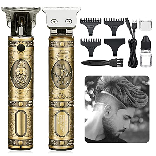 Preisvergleich Produktbild Elektrischer Haarschneider für Männer, Blonder Barttrimmer Haarschneider, Barthaarschneider-Rasierer, Präzisionstrimmer, Tragbarer USB-Lade-Rasierapparat, mit 2 Kämme, Geschenke für Männer Weihnachten