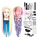 Cabeza de Maniquí, SIGHTLING 66cm 100% Cabello Sintético Practicas Formación Muñeca de la Cosmetología práctica maniquí muñeca para Peluquería con Soporte + DIY herramientas de trenza