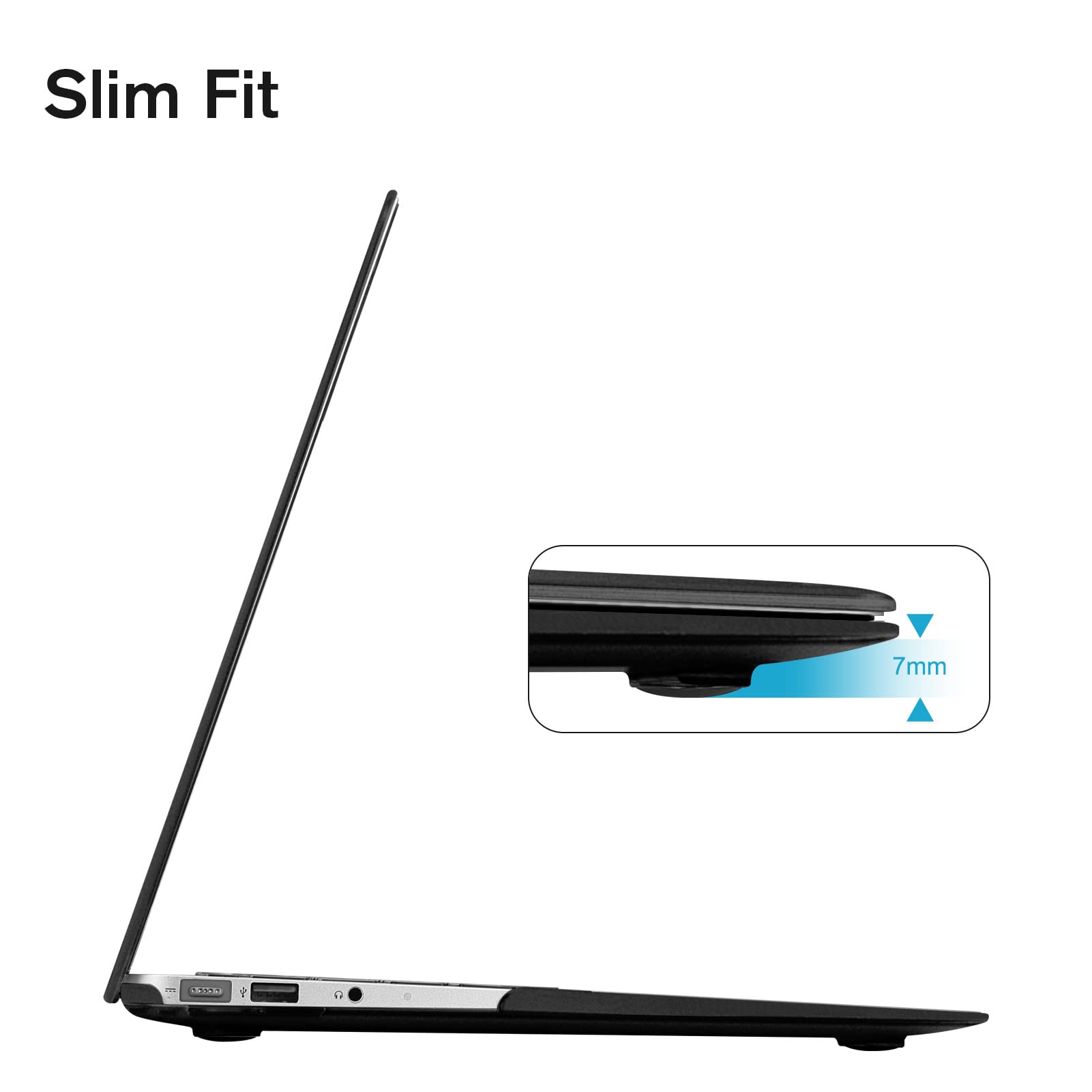 FINTIE Custodia Compatibile con MacBook Air 13 Pollici A1466 / A1369 (Versione 2010-2017) - Rivestimento Gommato Plastica Cover Rigida Duro Caso Compatibile con MacBook Air 13.3", Frosted Nero