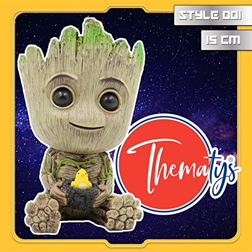 thematys Baby Groot | 15x8,5x8,5cm | Blumentopf | Spielfigur | Action Figur | Filmklassiker | Fanartikel | I AM Groot | Stifte | Geschenk | Aquarium Deko – Bild 3