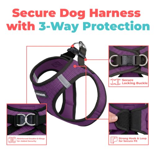 Image of Voyager Step-in Air Dog Vest Harness - Purple /Black Trim, Large