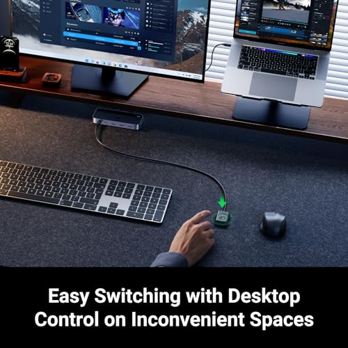 Image of UGREEN 5Gbps USB C Switch 2 PCs Sharing 4 USB Devices for 2 Computers Sharing Keyboard, Mouse, Webcam, Printer with 2 USB C Data Cables and Remote