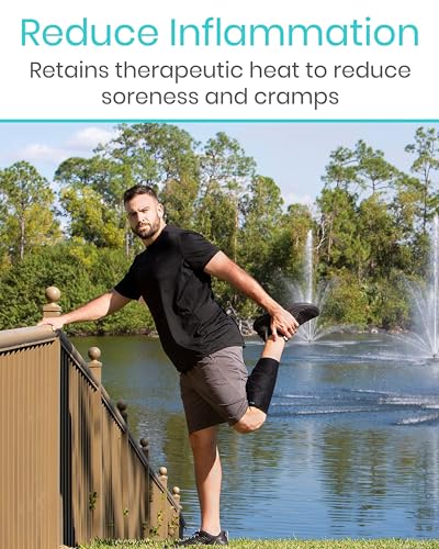 Image of Vive Calf Brace (Black, 2 Pack) - Adjustable Shin Splint Support - Lower Leg Compression Wrap Increases Circulation
