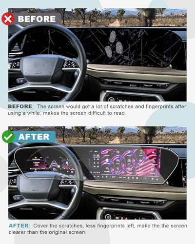 Image of CDEFG Tempered Glass for 2026 Audi Q5 / 2025 2026 Audi Q6 e tron Screen Protector, for 14.5 Inch Touchscreen & 11.9 Inch Instrument Panel, for 2026 Audi Q5 Q6 Accessories