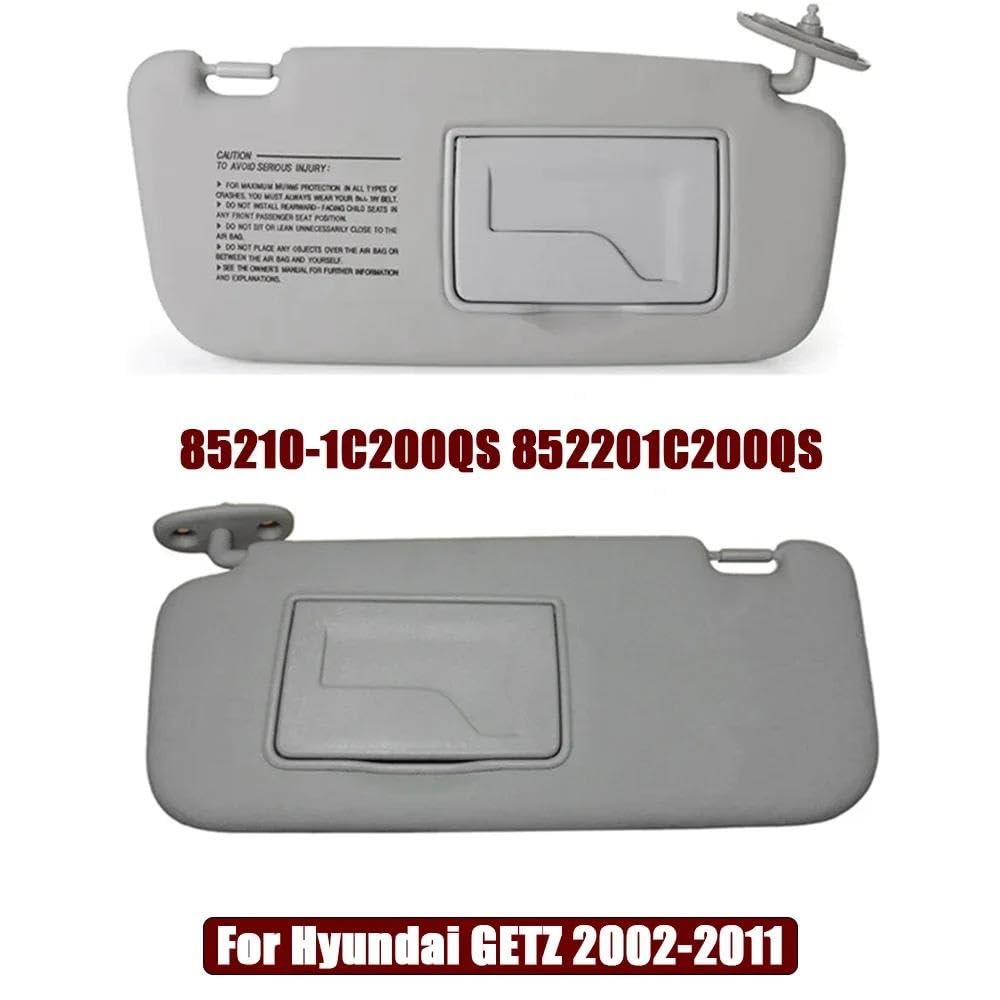 Tendine Parasole Auto Auto Visiera Parasole Per Hyundai Per GETZ 2002-2011 Sinistra/Destra Anteriore Cieco Copertura Shield 85210-1C200QS 852201C200QS Parasole Parabrezza(Gray Right)