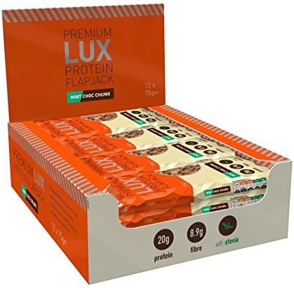 LUX Protein 75 g Mint Chocolate Chunk Protein Flapjack Bar - Pack of 12 by LUX Protein