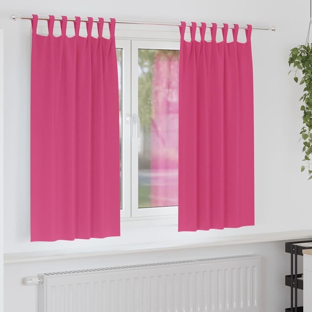 Cortinas opacas con anillas, 2 unidades, poliéster rosa claro, 175 x 140 cm, 80% – 90 %, protección solar, 4 opciones para colgar, para salón, dormitorio, oficina, privacidad
