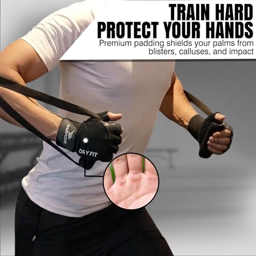 Image of Mayor Premium Dryfit Gym Gloves for Men & Women with Wrist Support Accessories for Weightlifting, Training, Exercise, Cycling Gloves, Bike Riding Gloves, Polycotton Blend (Black)