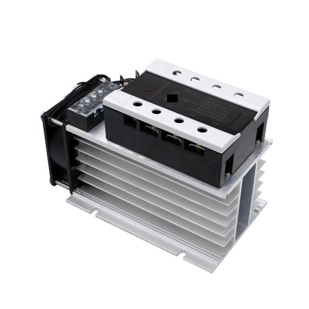 Relè a stato solido trifase SSR 60A 80A 100A Controllo CC Relè on-off CA con radiatore 3-32 V CC 24-480 V CA(100A)