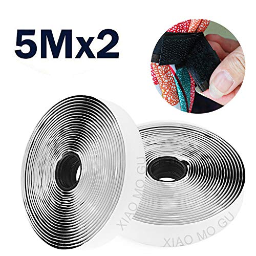 Rubans Adhésifs Bande, XIAO MO GU Bande Agrippantes,20mm x 5M Velcro Particulièrement forte force d'adhérence pour Cadres Photos Installation