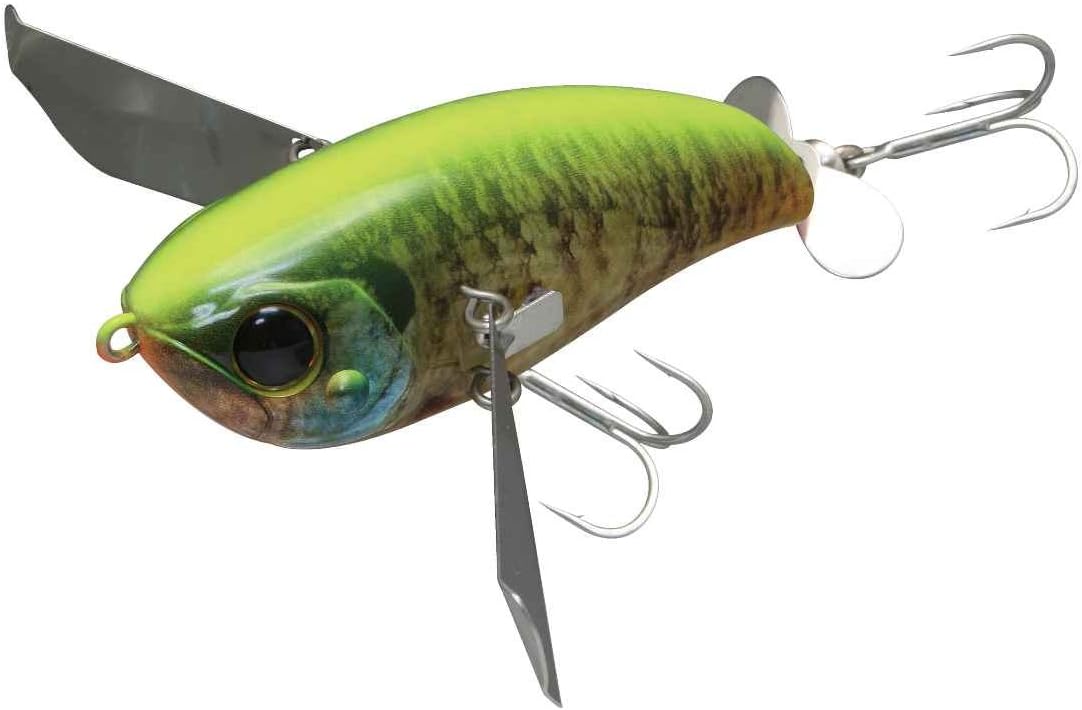 JPOMP79-RTCHG Jackall Lures, Pompadour 79 Hard Top Water Lure, 3.11" Body Length, Chartreuse Gill, per 1