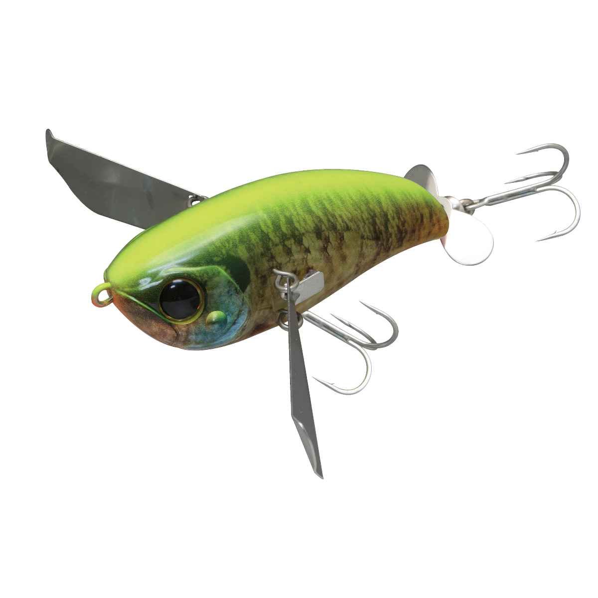 JPOMP79-RTCHG Jackall Lures, Pompadour 79 Hard Top Water Lure, 3.11" Body Length, Chartreuse Gill, per 1