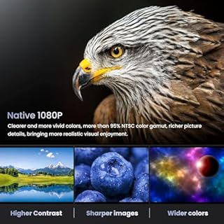 HOMPOW Projector, Native 1080P Full HD Bluetooth Projector with Speaker, 9500 Lumens Outdoor Portable Movie Mini Projector Compatible with Laptop, Smartphone, TV Stick, Xbox, PS5