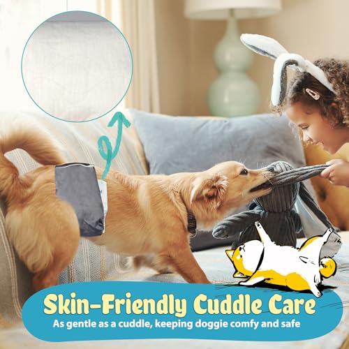 Image of LeapSheep Dog Diaper Liners Pee Pads for Male and Female Dogs, Dog Period Pads, Super Soft Absorbtion Dog Booster Pads Fits Belly Bands, Wraps and Washable Doggy Diapers Female (M, 20)