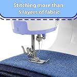 Stoigeld Machine à coudre pour débutants avec 20Pcs Tissu & 32Pcs Kit de fils à coudre, Machine à coudre portative avec 12 Emplacements intégrés & 2 Vitesse (vitesses basses)