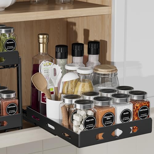 BOIVSHI Pull Out Spice Rack, Heavy Duty Spice Rack Organizer,