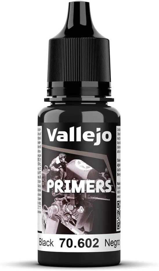Surface Primer Color | Black Acrylic Primer 18 ml (0.6 fl.oz.) | Matte Finish and Fast Drying | Perfect for Airbrushing and Great Adhesion to Figurines and Scale Models